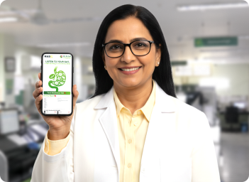 Doctor holding sample report